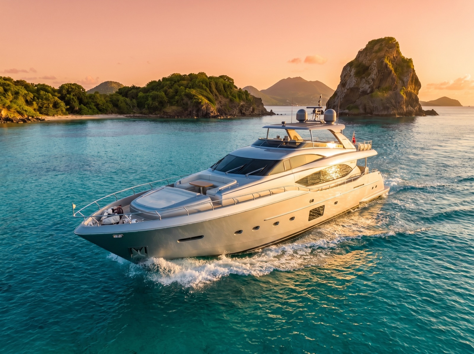 Vue de proue du yacht AZURA