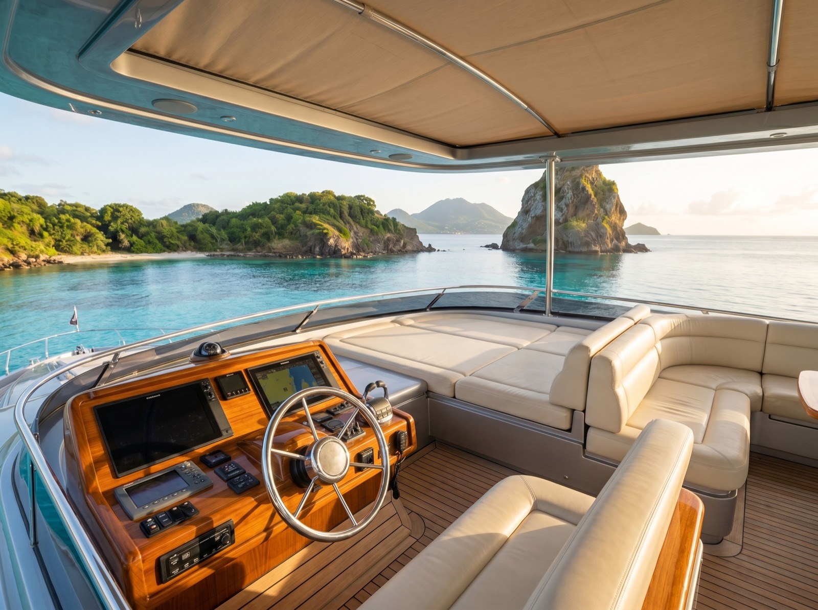 Flybridge et poste de pilotage